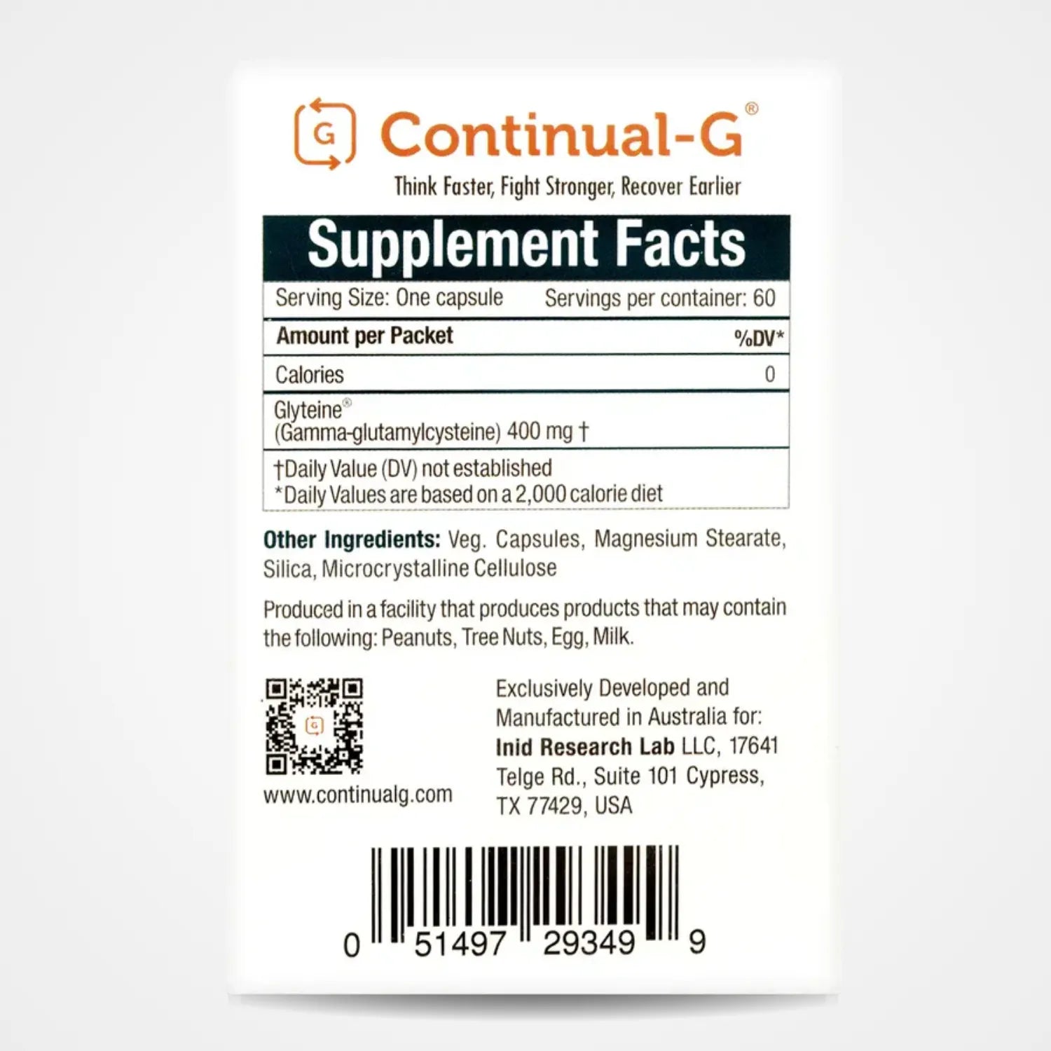 Continual-G Capsules Supplement Facts
