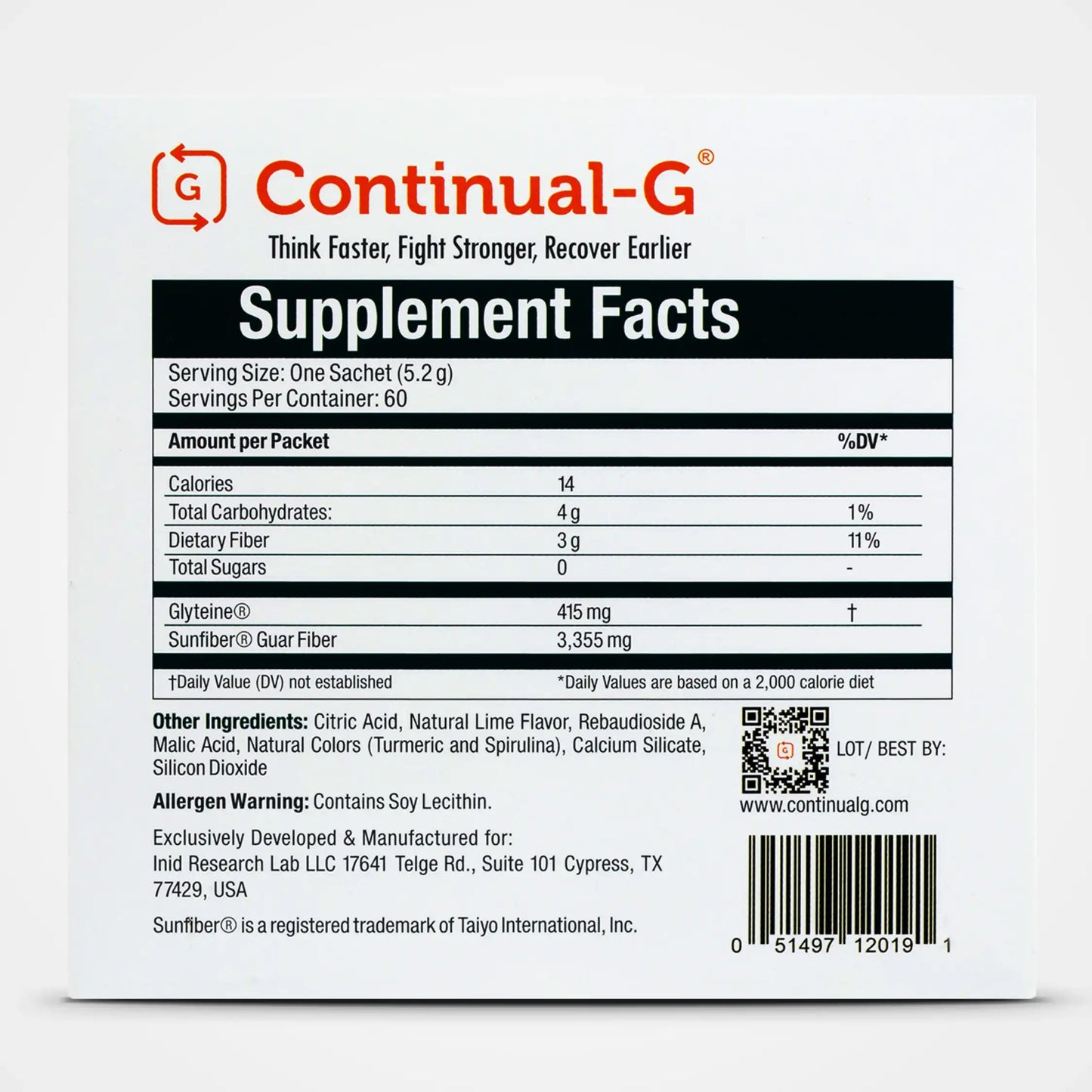 Continual-G Powder Supplement Facts